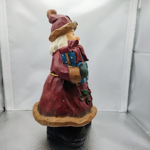 Rustic Santa Resin Figurine Christmas Holiday Decor Gift Carrying Stick - Picture 4 of 12